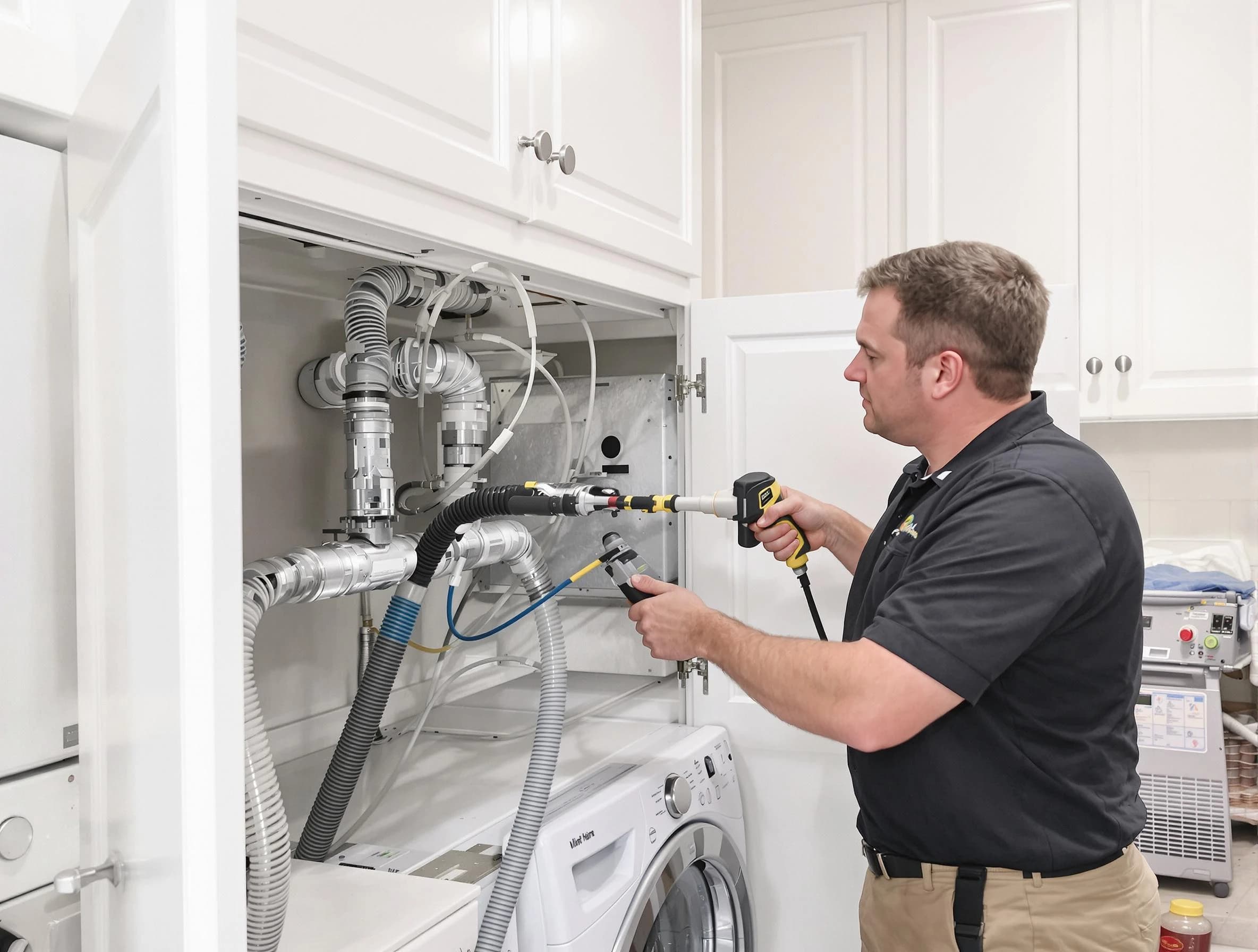 Milton Dryer Vent Cleaning professional removing severe blockage from a clogged dryer vent in Milton