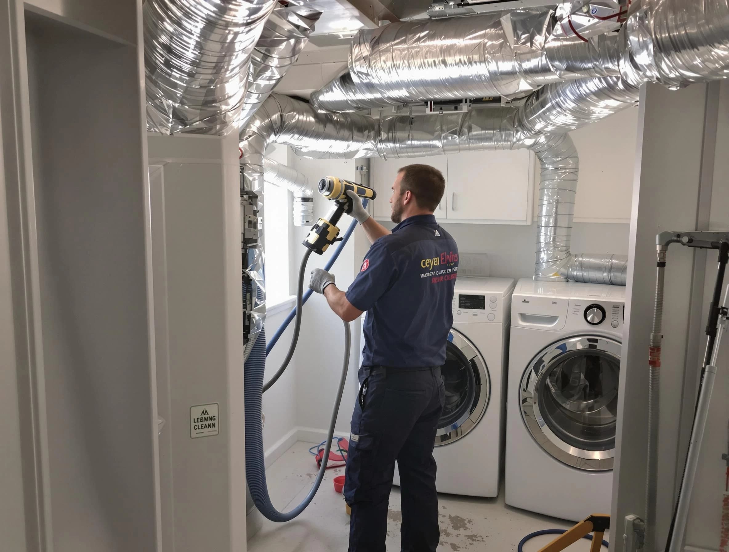 Milton Dryer Vent Cleaning specialist using advanced equipment for thorough duct cleaning in Milton